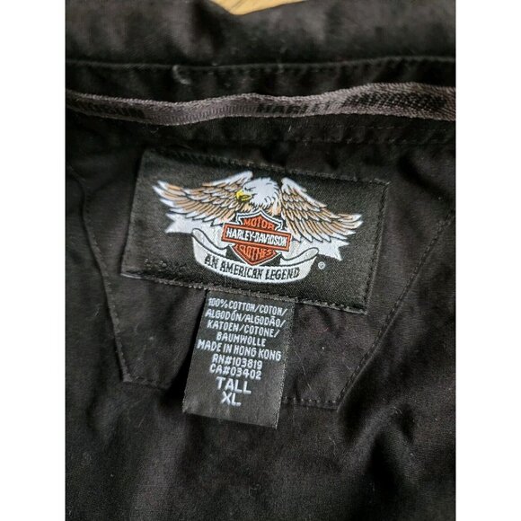 Harley Davidson Shirt Embroidered Long Sleeves Mens XLT Vintage Button Down - Picture 10 of 11